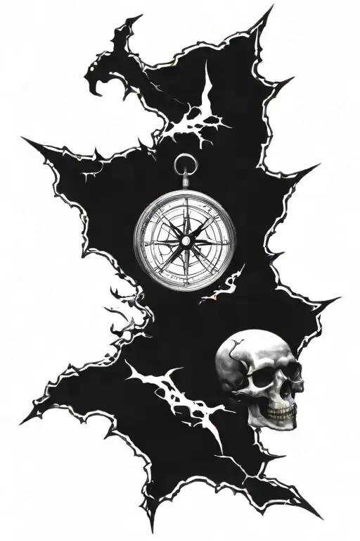 Skull Broken Compass
