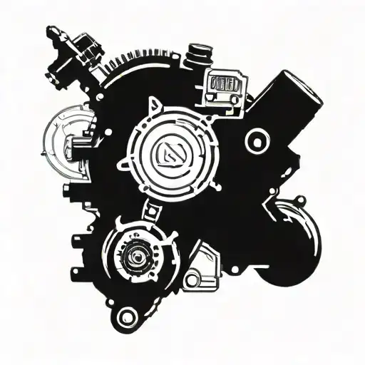 A Motorcycle Engine Morphing Into The Gemini Zodiac Symbol