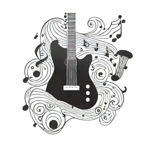 Guitar And Music Note
