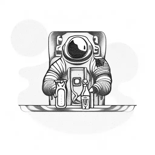 Astronaut Drinking Beer