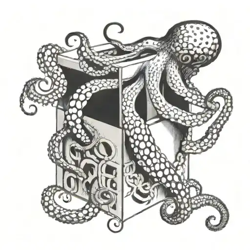 Octopus Climbing Out Of Box