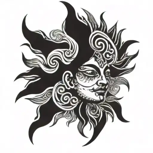 Ancient Sun With A Human Face