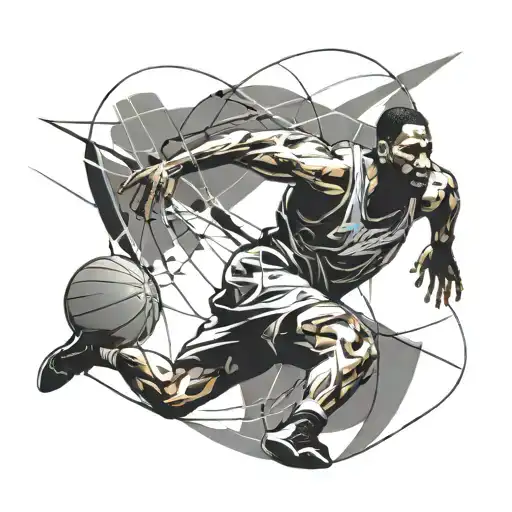 A Dynamic And Abstract Representation Of A Basketball Player In Action