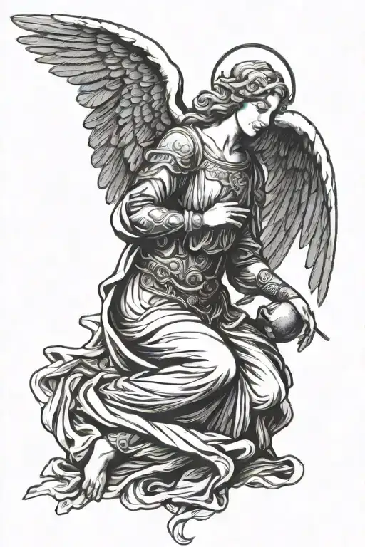 Kneeling Guardian Angel