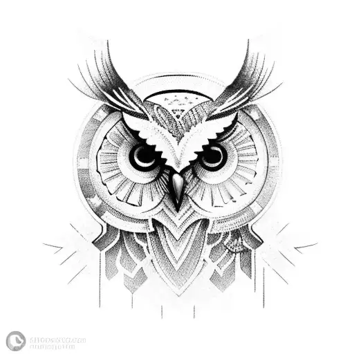 Owl With A Greek Helmet