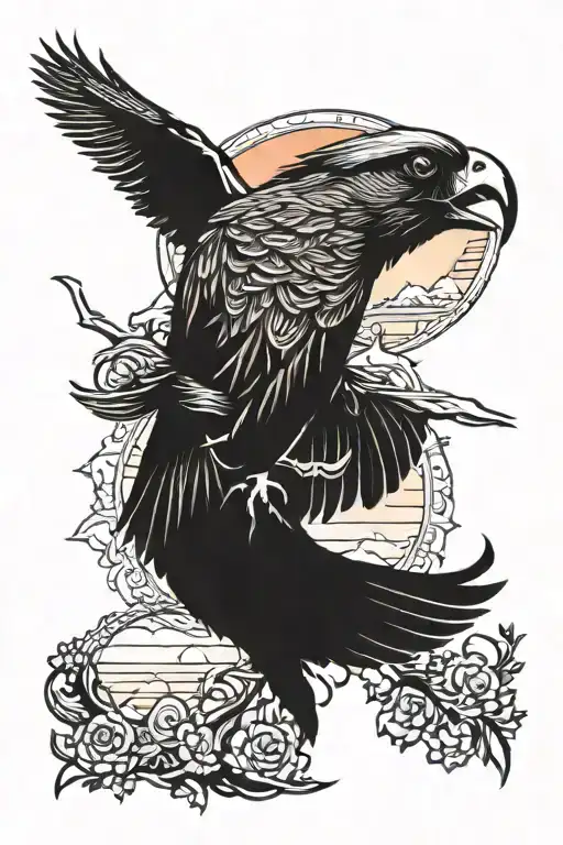 Family Gun Bird Sunset