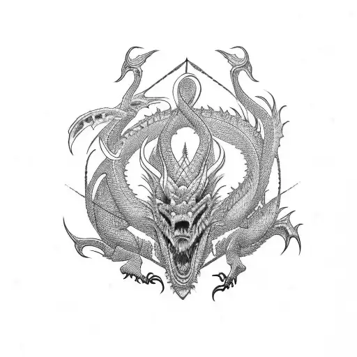 European Dragon And A Sword