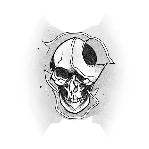 Skull Hiding Behind A Woman's Face