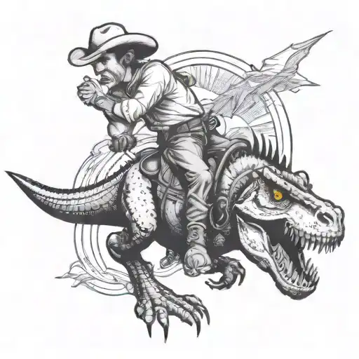 Cowboy Riding T-rex
