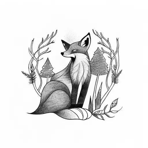 Fox And Crow In A Forest