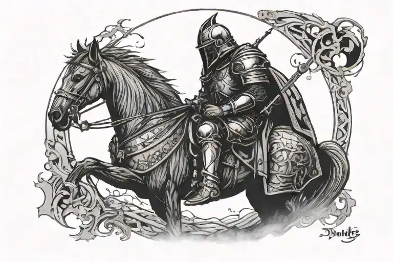 Depressed Gothic Knight Gazing At The Moon