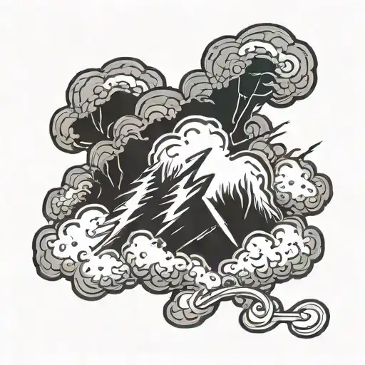 Storm Cloud With Lightning With The Word Storm On It