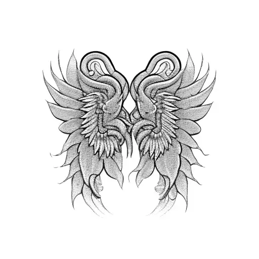 Two Demon Wings With Three Chains