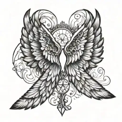 Angel Wings With Semicolon In The Middle