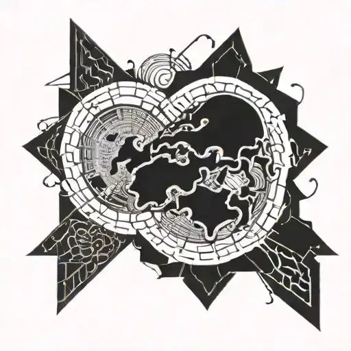 Ancient Map With Geometric Patterns Symbolizing Strength And Resilience