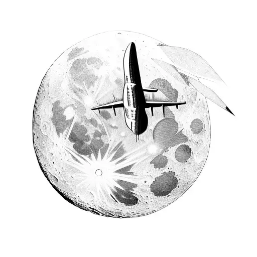 Moon With Airplane