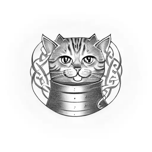 Cat Pawn Inside A Celtic Heart