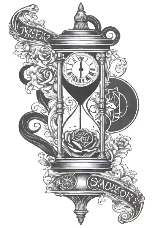 Hourglass Memento Mori Text