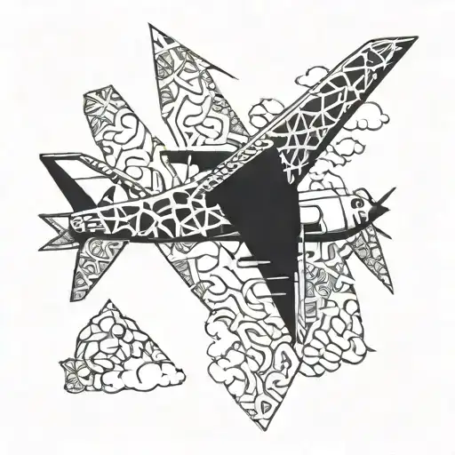 An Airplane Made Out Of Giraffe Patterns Intertwined