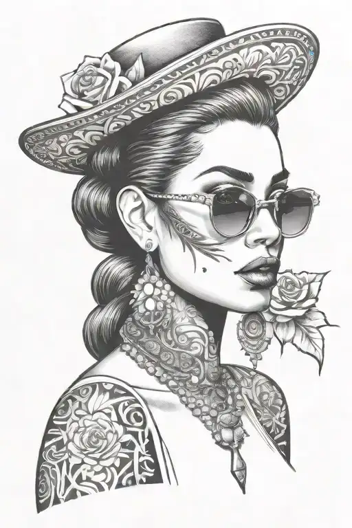 Women Chicano Gangster Portrait