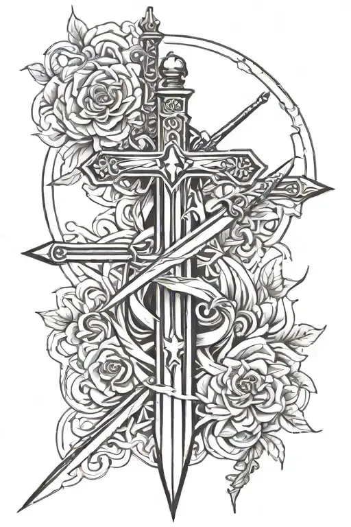 Cross And Sword Embedded