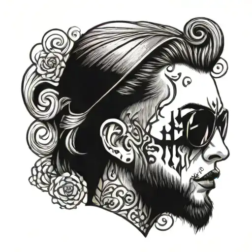 A Cake Artist's Face Tattoo Inspired By Gothic Rock Band Aesthetics