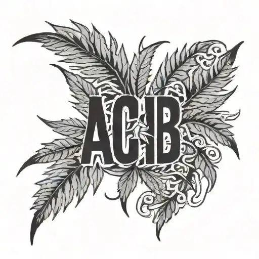 A Stylized Cannabis Leaf Intertwined With The Letters 'Acab'