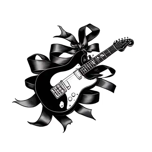 Guitar Wrapped In Ribbon With 14484