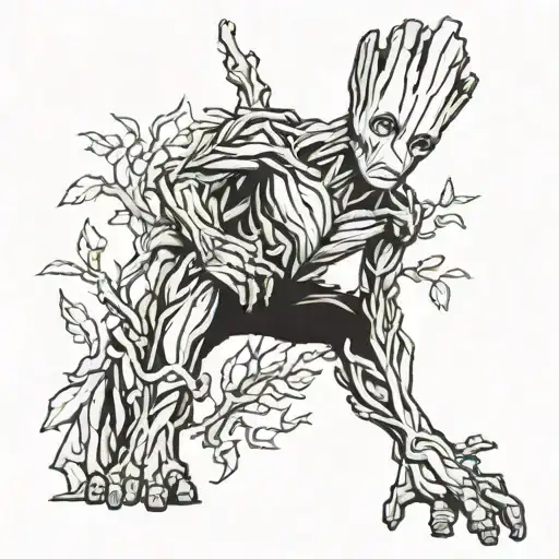 Groot With M4 With Name And Death Date