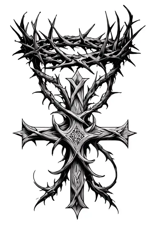 Cross And Crown Of Thorns