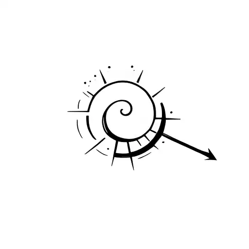 Sun With A Cave Arrow Pointer With Shining