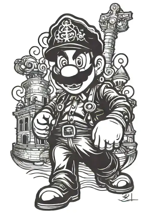 Mafia Mario With Castle