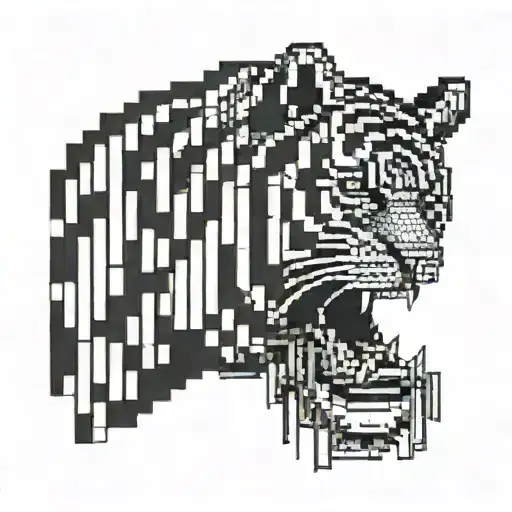A Pixelated Tiger Face Inspired By Retro Video Games