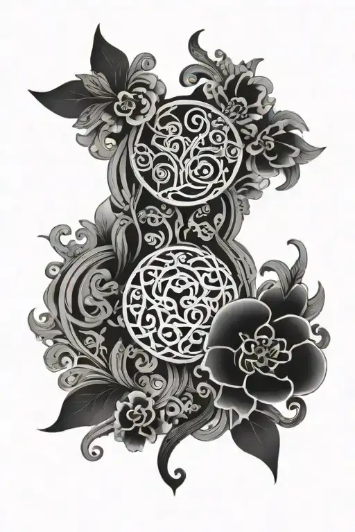 Black Grey Design Featuring Intricate Patterns Intertwinedp
