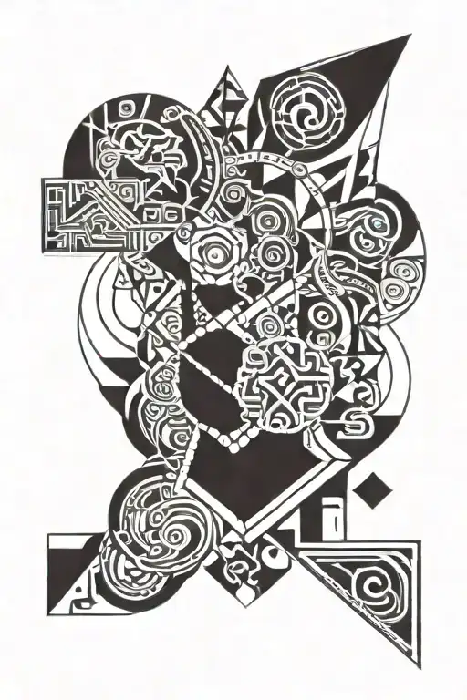 Black Geometric And Abstract Maori Tattoo Design Inspired