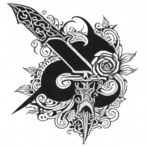 Dagger Intertwined Within Its Intricate Patterns Symbolizing