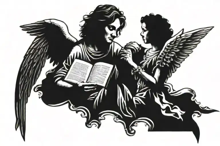 Angels With Clouds And Bible Verses