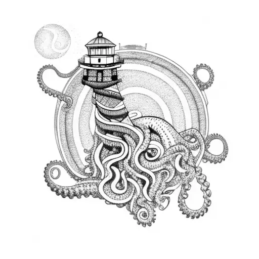 Lighthouse With Tentacles Cthulhu
