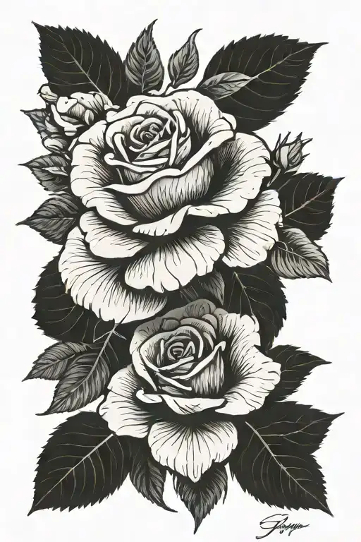 Rose And Flower Branch