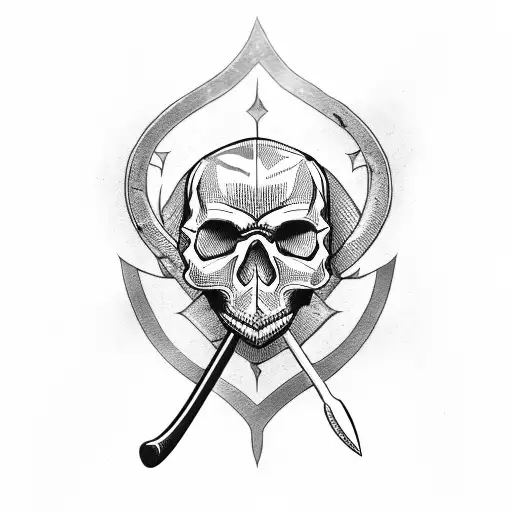 Skull With Axe