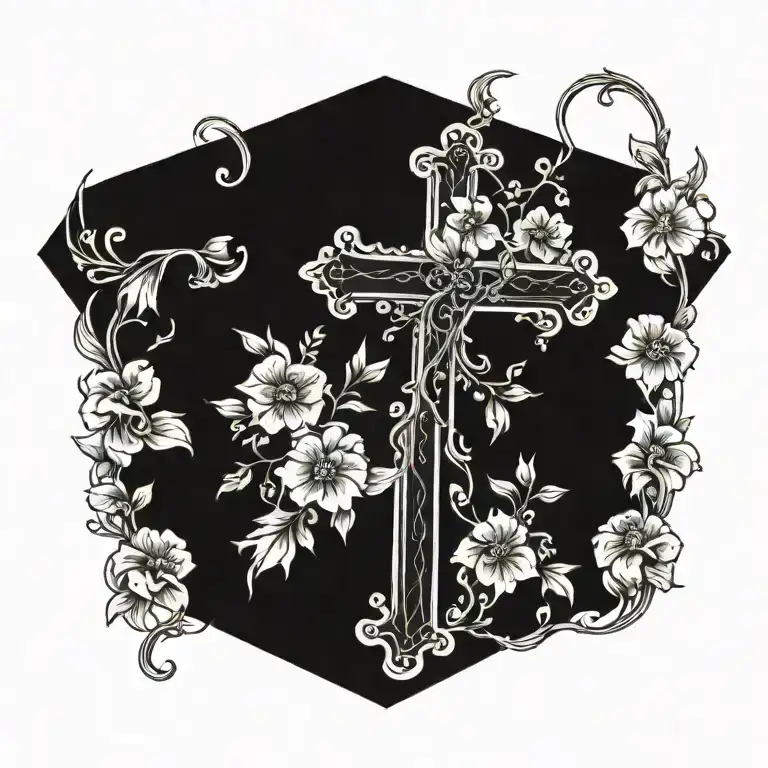 Cross With Flowers Threaded Through