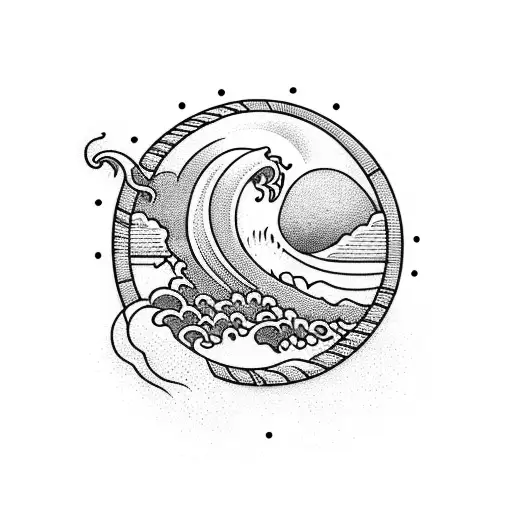 Sunset With Beach Waves