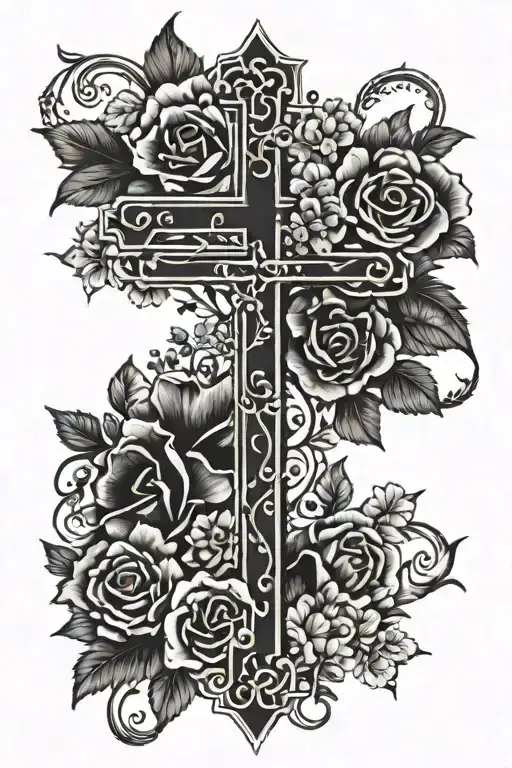 Cross With Flowers Threaded Through