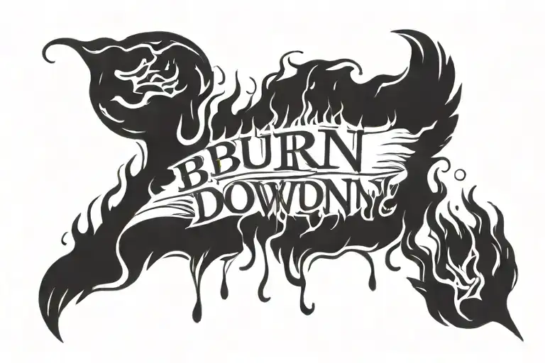 Text Only Saying Burn It Down On Fire With A Blackbird