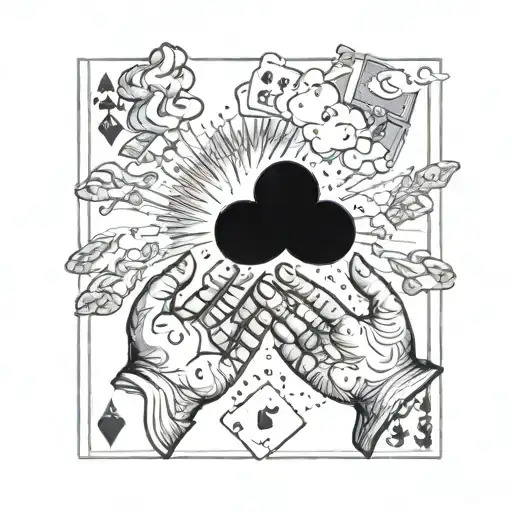 Card Game With Cloud And Hands