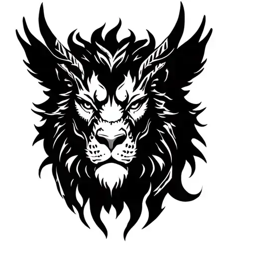 Lion Head Dragon Head Half Face