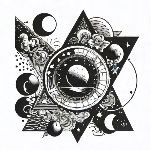 Moon Phase Design With Triangle And Dot