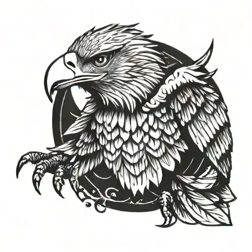 Eagle Spreading Its Wings