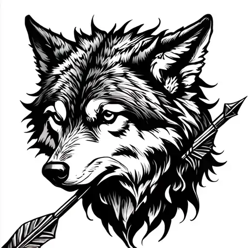 Wolf With Arrow