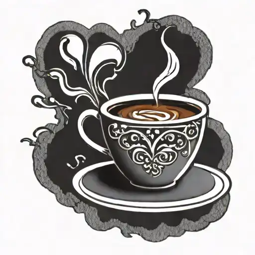 A Steaming Coffee Cup With A Latte Art Heart Design